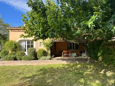 a house with a tree in front of it at Provençal Villa With Luberon Views in Céreste