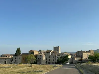 a view of a town from the road at Le Bastidon in Caseneuve