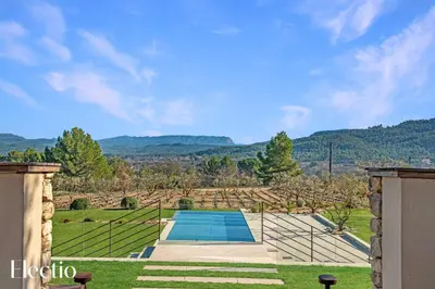 an estate with a swimming pool and a vineyard at Domaine Bellevue Ste-Victoire View Pools & Cinema in Le Puy-Sainte-Réparade