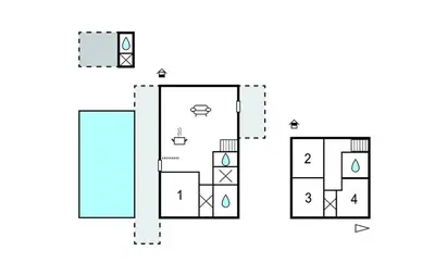 a floor plan of a house at Maison Avec Piscine Privée in Monteux