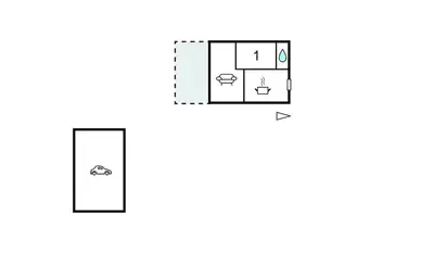 a floor plan of a tiny house at Gîte Avec Piscine in La Tour-dʼAigues