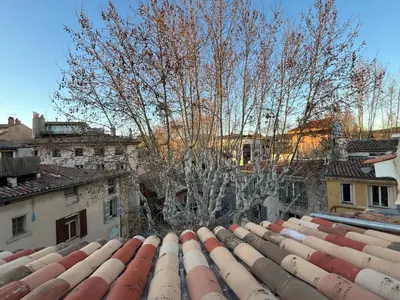 a view of roofs of buildings in a city at Appartement cocooning centre ville in Aix-en-Provence