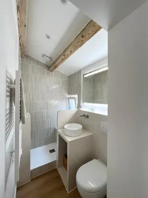 a bathroom with a toilet and a sink at Appartement cocooning centre ville in Aix-en-Provence