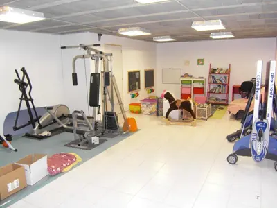 a room with a room with a gym and a room with a room at La bergerie in Cadenet