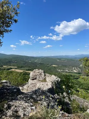 a view from the top of a mountain at Maison Luberon piscine in Viens