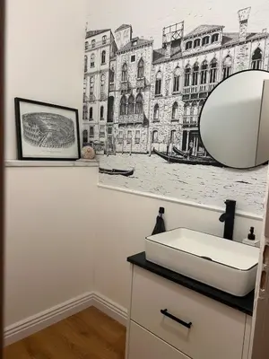 a bathroom with a sink and a mirror at Villa de Seytres in Caumont-sur-Durance