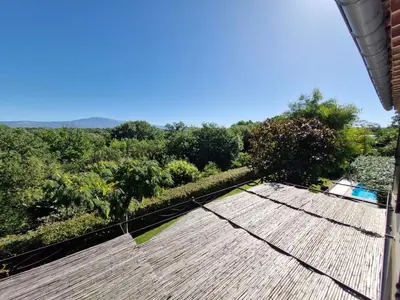 a view from the roof of a house at La Canopée en Provence - Piscine, Vue sur le Mont Ventoux ! in Carpentras