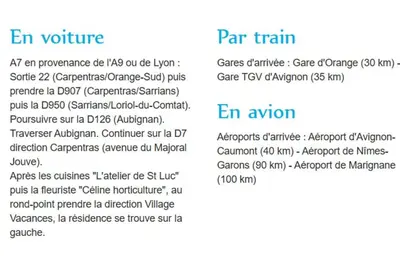 a screenshot of a cell phone screen with the text of an instruction manual at Maison Les Demeures du Ventoux in Aubignan
