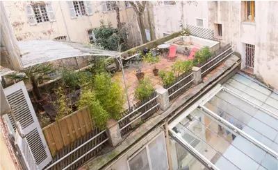 an overhead view of a garden on a building at Aude Loft in Aix-en-Provence