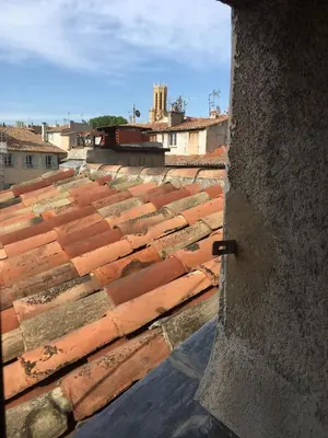 a view of the roof of a building at Cocon cosy et calme au coeur du centre historique in Aix-en-Provence