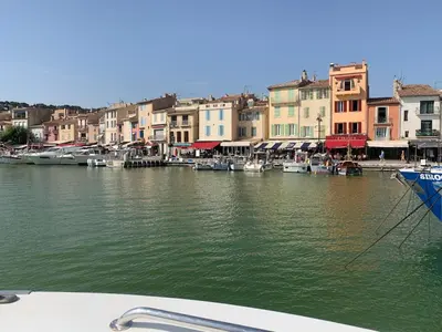 a view of a harbor with boats in the water at Charming house, Lubéron, near golf and wineries in Pierrevert