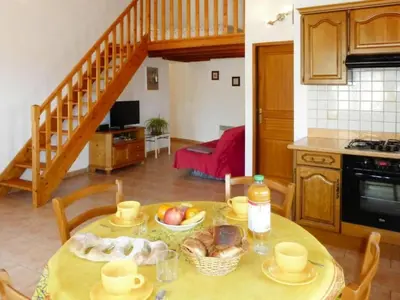 a kitchen with a table with food on it at Apartment Morard - Bonnieux Appt 2- Etage by Interhome in Bonnieux