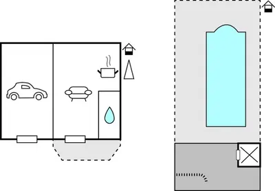 a diagram of a bathroom with a car in it at Beautiful Home In Lancon De Provence in Lançon-Provence