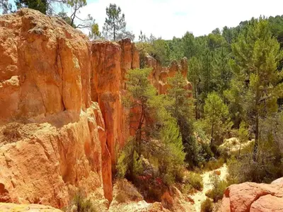 a view of a canyon with trees and rocks at Villa in Lubéron with Saltwater Pool in Apt