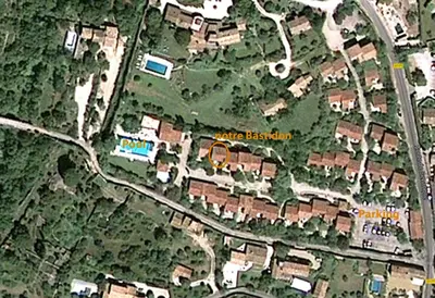 a map of a city with buildings and roads at Cyprès du Paradis à Gordes in Gordes