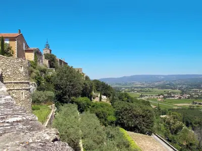 a view from the ruins of a castle on a hill at Holiday Home L'Olivier by Interhome in Ménerbes
