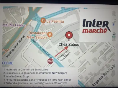 a close up of a map of a city at Chez Zabou in Carpentras