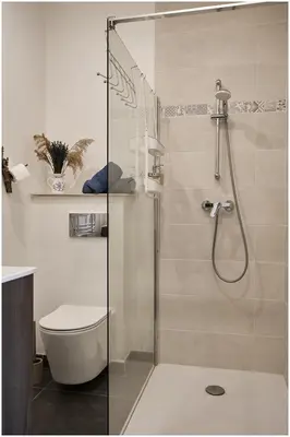a bathroom with a shower and a toilet at 1001 Ocres in Apt