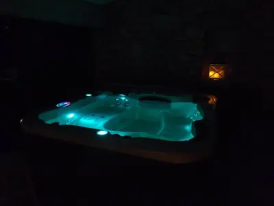 a swimming pool in a yard with a house at L'Orgalière Alpilles in Orgon
