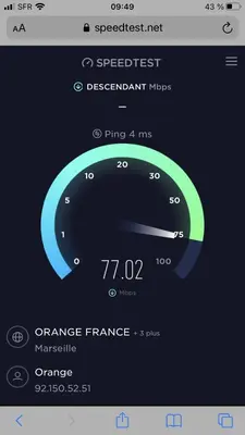 a screenshot of the speediest app on a cell phone at le Mas des Pignes -adults only in Aix-en-Provence