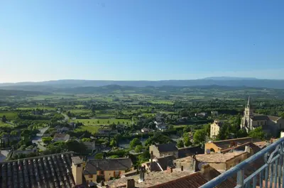 a view of the city from the tower at Logis Hôtel Panoramique César in Bonnieux