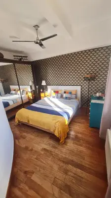 a large bedroom with a large bed in it at Sunny Apartment with Nice View in History City Center in Aix-en-Provence