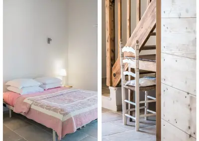 a bedroom with a bunk bed and a staircase at Mas Clair de Lune in Saint-Rémy-de-Provence
