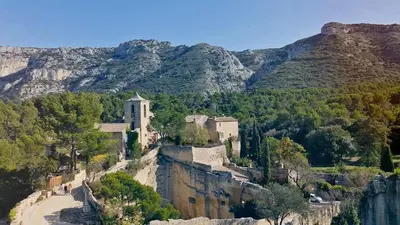 a village on the side of a mountain at Gite des Taillades in Les Taillades