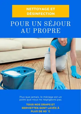 a woman kneeling on the floor with a bucket of cleaner at Montclar Studio in Aix-en-Provence