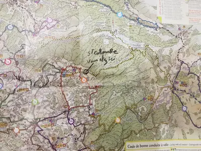 a map of the wilderness where we are at Le Guintrand in Bédoin