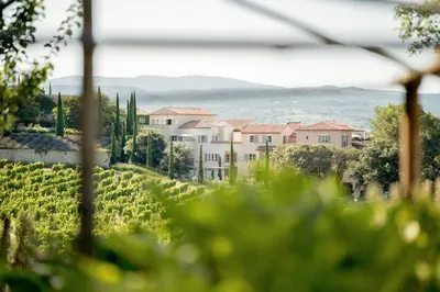a view of a house in a vineyard at Coquillade Provence - Relais & Châteaux in Gargas