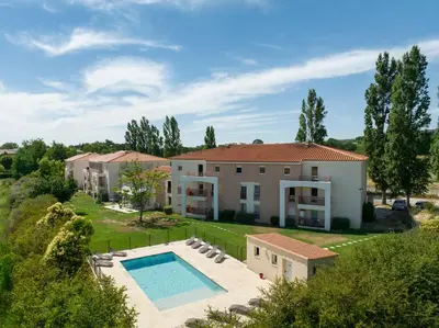an aerial view of a house with a swimming pool at Garden & City Aix En Provence - Puyricard in Aix-en-Provence