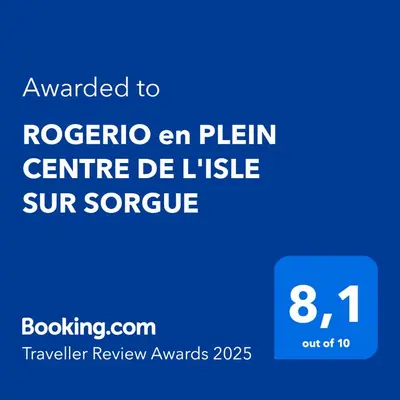 a screenshot of a phone with the text upgraded to roberto an plan centre at ROGERIO en PLEIN CENTRE DE L'ISLE SUR SORGUE in LʼIsle-sur-la-Sorgue