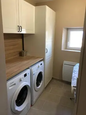 a laundry room with a washer and dryer at Provence Luberon Bonnieux location gite chez Marcelle in Bonnieux