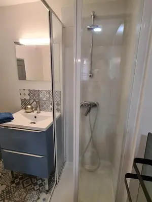 a bathroom with a shower and a sink at Studio Bon pasteur hyper centre Aix in Aix-en-Provence