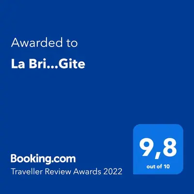 a screenshot of a cell phone with the text awarded to la brin cite at La Bri...Gite in LʼIsle-sur-la-Sorgue