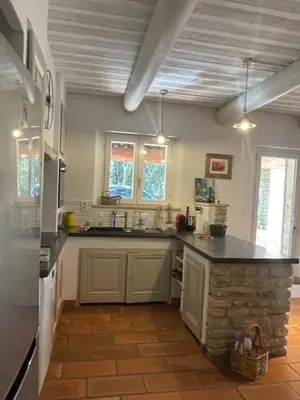 a kitchen with a sink and a counter top at Lou Mas in Gordes