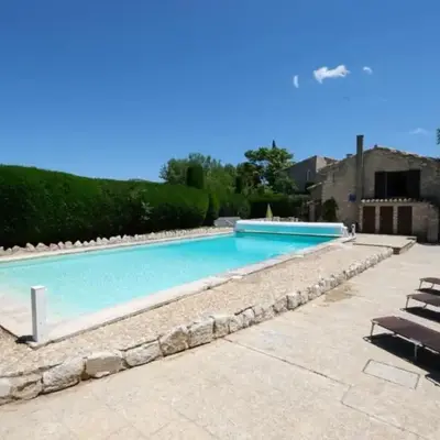 typical mas provençal with swimming pool in a small hamlet near mouriès in the alpilles in provence- 8 persons