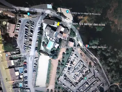 a map of the parking lot of a building at Studio avec kitchenette du sentier des ocres in Roussillon
