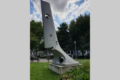 a sculpture of a sailboat in a park at OPEN SKY Industry Hyper Centre Fontaine Moussue in Salon-de-Provence