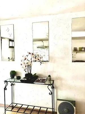 a table with a plant on it in a room at Appartement charmant à Avignon - 50 m² - Terrasse privée in Avignon
