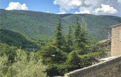 two trees on top of a mountain at 3 Bedroom Nice Home In Bonnieux in Bonnieux