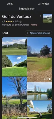 a collage of photos of a golf course at Bastidon les Demeures du Ventoux in Aubignan