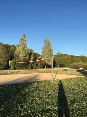 a shadow of a person standing in front of a goal at Maisonnette atypique cadarache-iter in Saint-Paul-lez-Durance