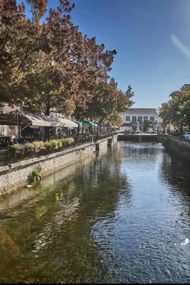 a body of water with trees and a river at Studio3 proche Quai Rouget in LʼIsle-sur-la-Sorgue