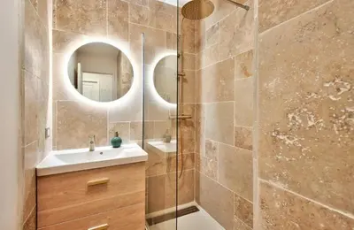 a bathroom with a sink and a mirror at Village Pont Royal en Provence - maeva Home - Appartement charmant et climatisé 2 pièces 4 personnes - Prestige - super Home MAE-4884 in Mallemort