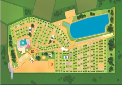 a site plan of a building with a pool at Chez Coralie in La Roque-dʼAnthéron